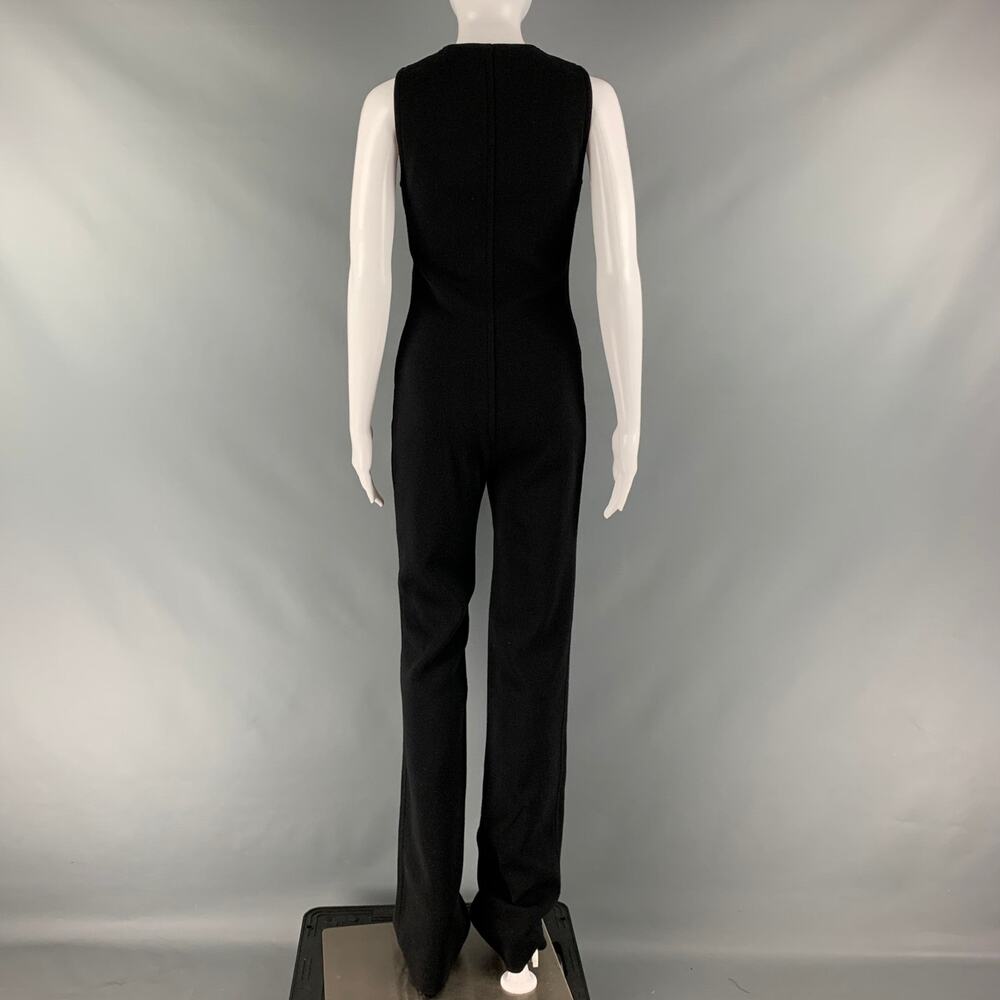 SAINT LAURENT Size 2 Black Wool Blend Sleeveless Jumpsuit - Picture 4 of 7